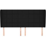  Uzglavlje s ušima crno 183x23x118/128 cm od tkanine | shoptok.hr