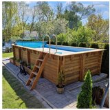  Drveni bazen AQUA 7x3,75 - V.1,45 m - metalni okvir | shoptok.hr