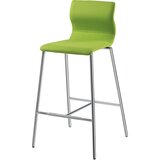  Barski stolček EVORA, oblazinjena izvedba, kromirano ogrodje, svetlo zelene barve | Shoptok.si