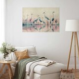  Plakat - Birds by the Lake - herons painted in watercolor in a delicate gray-pink palette 30x21 Bez okvira | shoptok.hr