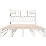 vidaXL Knjižna postelja brez ležišča bela 140x190 cm trdna borovina | Shoptok.si