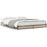  Okvir kreveta boja hrasta 120x200 cm konstruirano drvo i metal | shoptok.hr