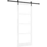  Klizna Vrata s Oprema Set Bijela 93x232 cm Čvrsto Borovo Drvo | shoptok.hr