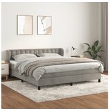  Box spring postelja z vzmetnico svetlo siva 160x200 cm žamet | Shoptok.si