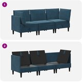  Set namještaja za dnevni boravak s jastukom 3 pcs Plava Baršun | shoptok.hr