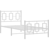 Metalni okvir kreveta uzglavlje i podnožje bijeli 90 x 200 cm | shoptok.hr