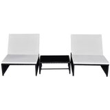 The Living Store Vrtni naslanjač 2 kosa z mizico črn poli ratan - Vrtni Naslanjač, (21460087) | Shoptok.si