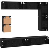  Set TV komoda 8 kom. Crni hrast Konstruirano drvo | shoptok.hr