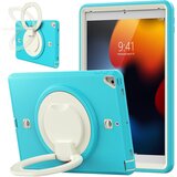 NIKCORP Ovitek za iPad 9 / 8 / 7 10.2 oklepen s 360-stopinjskim vrtljivim stojalom in ročajem, trislojna zaščita, moder, (5000139130) | Shoptok.si