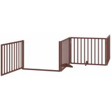 Vrata za pse s vratašcima 8 panela sklopiva 640 cm drvo topole Smeđa 80 x 60 x 2 cm | Shoptok.si
