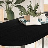 vidaXL Mizna plošča temno rjava 140x60x4 cm trdna hrastovina ovalna | Shoptok.si