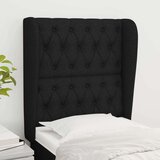  Uzglavlje s ušima crno 83 x 23 x 118/128 cm od tkanine Cijene