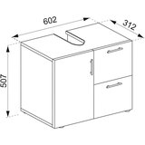 MID.YOU omarica za pod umivalnik flandu, bela, hrast | Shoptok.si