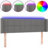 Maison Chic led posteljno vzglavje - vzglavna omarica - nočna omarica temno sivo 147x16x78/88 cm blago, (21710851) Cene
