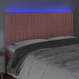  LED uzglavlje ružičasto 180x5x118/128 cm baršunasto | shoptok.hr