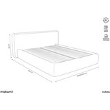 Makamii Sivi tapecirani bračni krevet s prostorom za odlaganje s podnicom 140x200 cm Kiana – | shoptok.hr