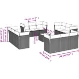  13-dijelni set vrtnih sofa s jastucima poliratan Bež | shoptok.hr