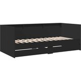  Dnevni krevet s ladicama crni 90 x 200 cm konstruirano drvo | shoptok.hr