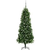 In umjetno božićno drvce s led svjetlima i kuglicama 240 cm zeleno Cijene