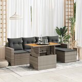 vidaXL 6-dijelni set vrtnih sofa od poliratana s jastucima sivi | shoptok.hr