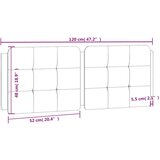 vidaXL Jastuk za uzglavlje sivi 120 cm od umjetne kože | shoptok.hr