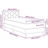  Postelja z vzmetnico z vzmetnico Svetlo siva 100 x 200 cm blago, (5000128384) | Shoptok.si