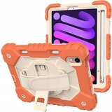 NIKCORP Ovitek za iPad Mini 6 8.3 s stojalom, naramnim pasom in držalom za pisalo, trislojna robustna zaščita, oranžen, (5000138971) | Shoptok.si