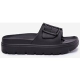 EVENTO Womens Foam Slippers On Platform With Buckle Black Viasara | Shoptok.si