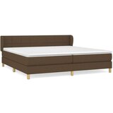  Krevet s oprugama i madracem tamnosmeđi 200x200 cm od tkanine | shoptok.hr
