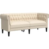 Maison Chic kavč - Sofa - Kanape dvosed chesterfield laneno platno, (21726482) | Shoptok.si