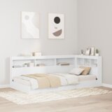 vidaXL Skladiščni naslon s polico z vzglavjem s shranjevanjem Bela 100 cm MDF | Shoptok.si