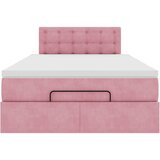  Otomanski krevet madracem i LED ružičasti 120x190 cm baršun | shoptok.hr