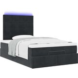 vidaXL Otomanski posteljni okvir z vzmetnicami črn 120x190cm žamet | Shoptok.si