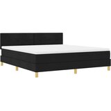  Box Spring Postelja z Vzmetnico & LED Črna 180x200 cm Tkanina, (22081259) | Shoptok.si
