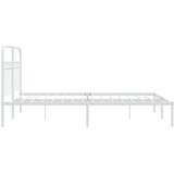  Metalni okvir za krevet s uzglavljem bijeli 140 x 200 cm | shoptok.hr