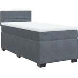 Box spring krevet s madracem tamnosivi 90x190 cm baršunasti | shoptok.hr