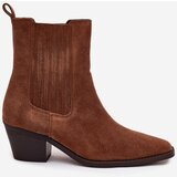 Boto Suede Women's Ankle Boots On Heels Insulated Camel Arelia | shoptok.hr
