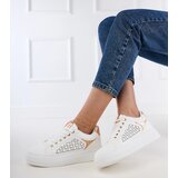 Gemre White sneakers with gold inserts on platform Remmi Cijene
