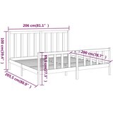 Okvir za krevet od masivne borovine crni 200 x 200 cm | shoptok.hr