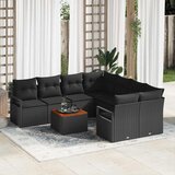  Sjedeća garnitura za vrt 9 kom. Crna poliratan 232 x 234 x 69 cm | shoptok.hr