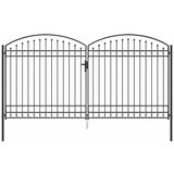  Ogradna vrata ASSEN 401 x 250 cm Čelik Siva Može se zaključati | shoptok.hr