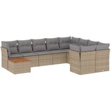  10-dijelni set vrtnih sofa s jastucima bež od poliratana | shoptok.hr