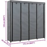 The Living Store Ormar s 4 odjeljka sivi 175 x 45 x 170 cm Cijene