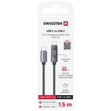 Swissten kabel LED indikator, USB-C/USB-C 1,5 m, 60W, tekstilni crni | shoptok.hr
