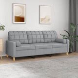 The Living Store Kavč trosed z blazinami svetlo siv 180 cm blago - Trosed, (21457487) Cene