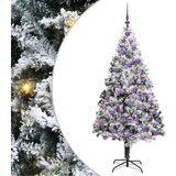 vidaXL Umjetno božićno drvce s 300 LED svjetlima Zelena 180 x 115 cm | shoptok.hr