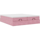 vidaXL Otomanski posteljni okvir z vzmetnicami roza 200x200cm žamet | Shoptok.si
