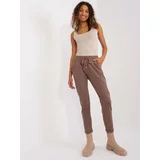 Fashion Hunters Brown basic sweatpants with pockets from Aprilia