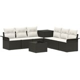 Set sofe 8 kom. Crna i krem-bijela Poli Rattan i čelik | shoptok.hr