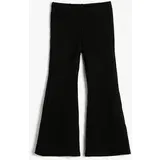 Koton Spanish Leg Leggings Trousers. Textured, Elastic Waist.